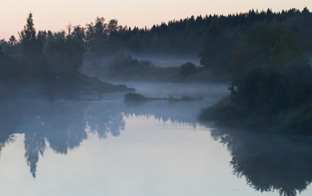 river, forest, fog, nature, dusk, reflection, water, trees, woods, foggy, twilight, night, calm, finland, finland, finland, finland, finland, finland